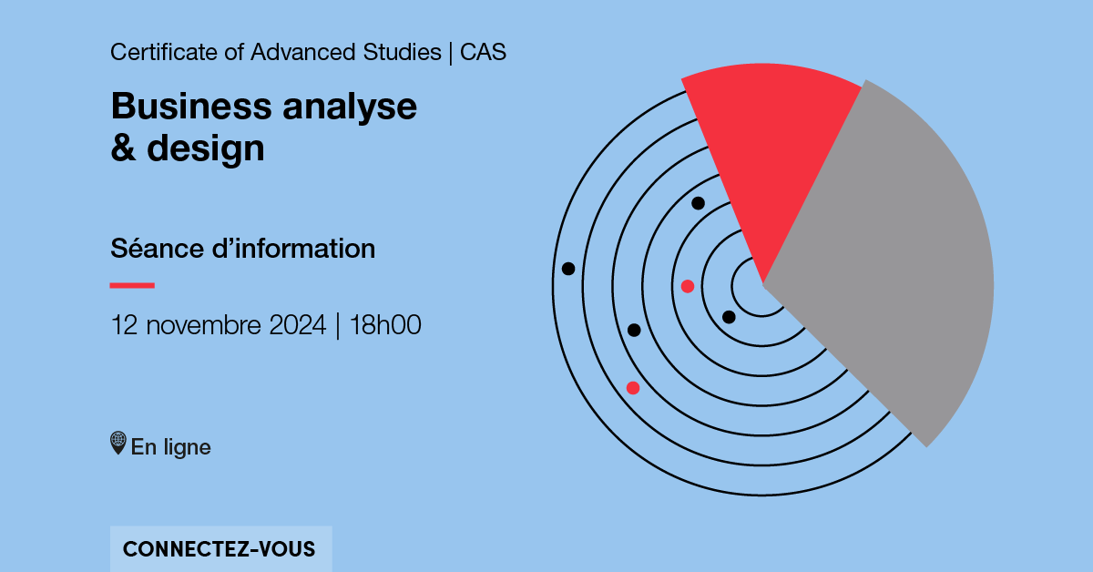 Connexion à la séance d'info CAS Business analyse & design du 12 novembre à 18h00 en ligne