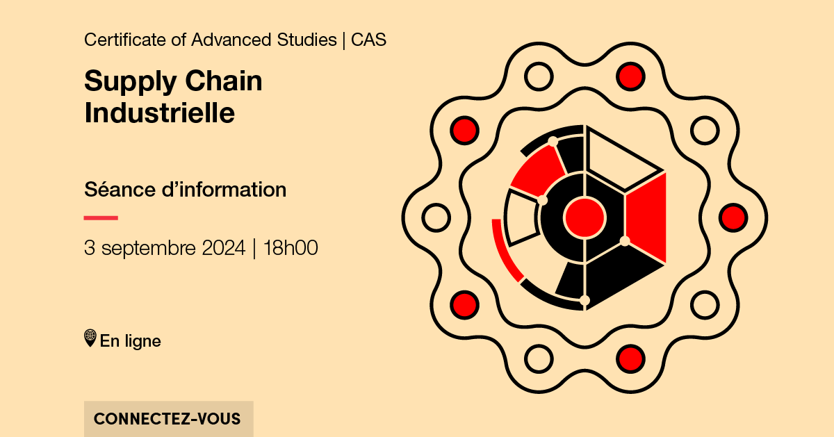 Connexion à la séance d'info CAS Supply Chain Industrielle du 3 septembre à 18h00 en ligne
