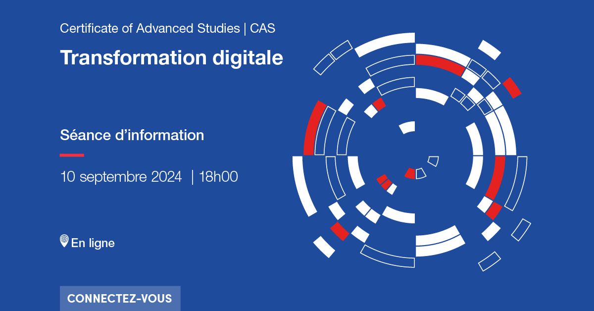 Connexion à la séance d'info CAS Transformation digitale du 10 septembre à 18h00 en ligne